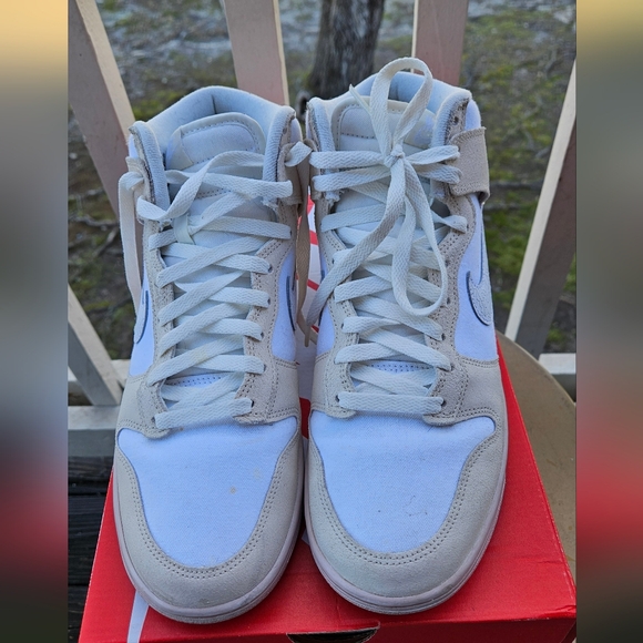 Nike Other - Nike Dunk Hi Retro Form Embeded White and Tan High-Top Sneakers